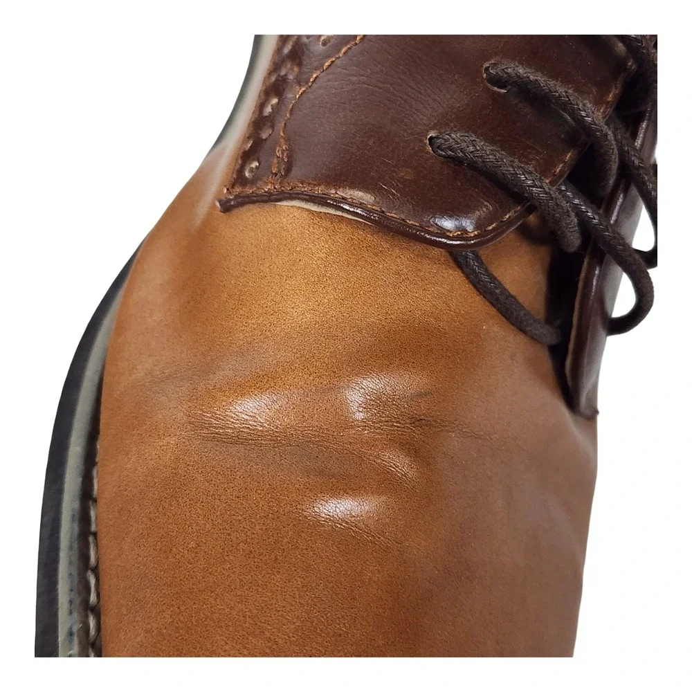 Drexlite Hunter Mens Brown Two Tone Wingtip Brogue Oxford Dress Shoes Size 10M